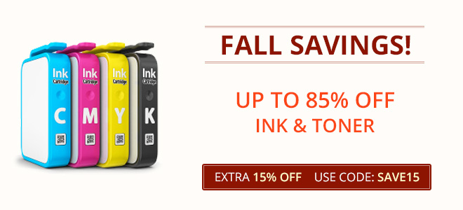 printer ink sale - 15% off all ink and toner cartridges